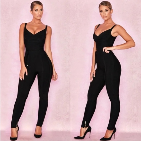 House of CB London Lori Bodysuit Jumpsuit in Black